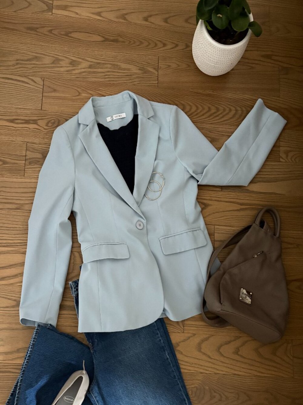 CICY BELL Casual Women Blazer in Baby Blue, NWOT